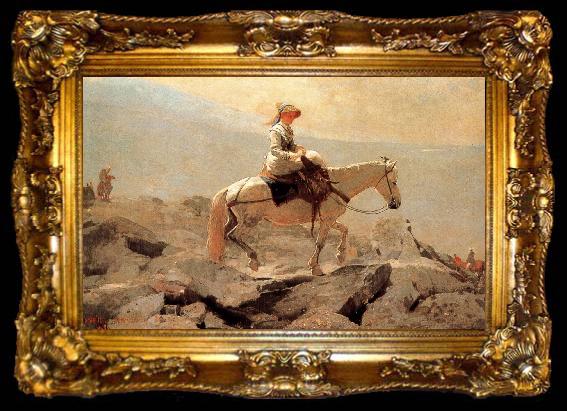 framed  Winslow Homer Hakusan in horse riding trails, ta009-2